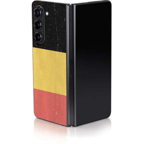 Belgium Flag Distressed Galaxy Z Fold5 5G Skin